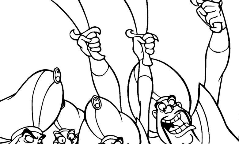 Aladdin Guards Coloring Page