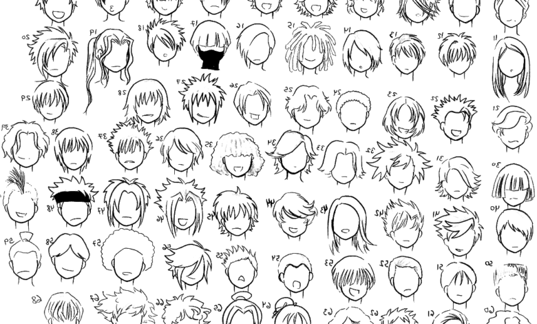 Anime Hairs Coloring Page