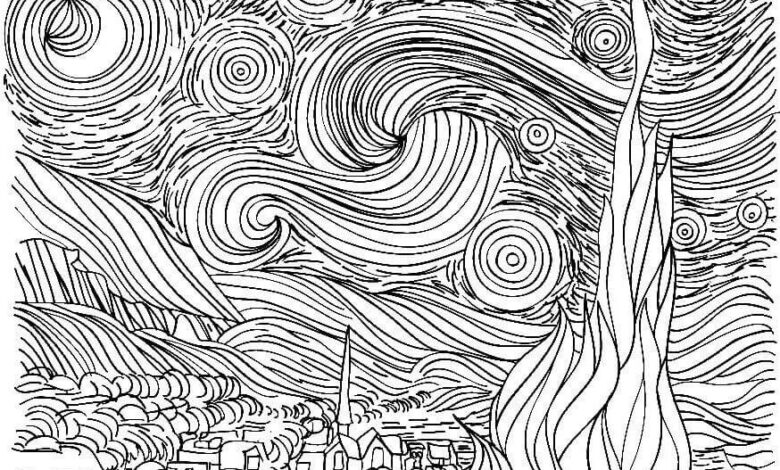 Art Night Coloring Page