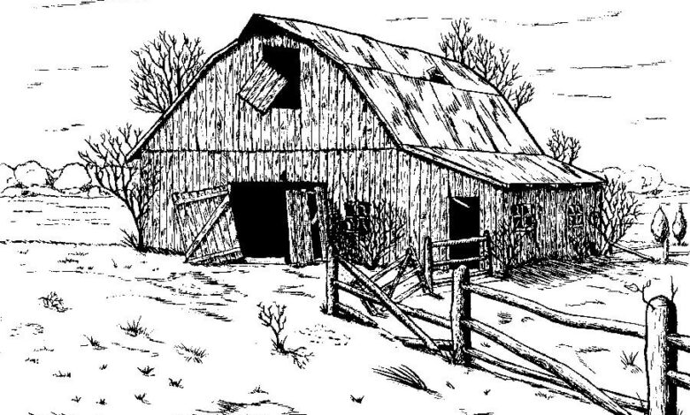 Barn Coloring Page