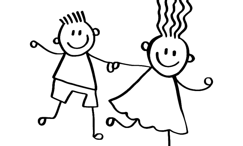 Boy Girl Coloring Page