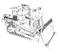Bulldozer Coloring Page for Adults