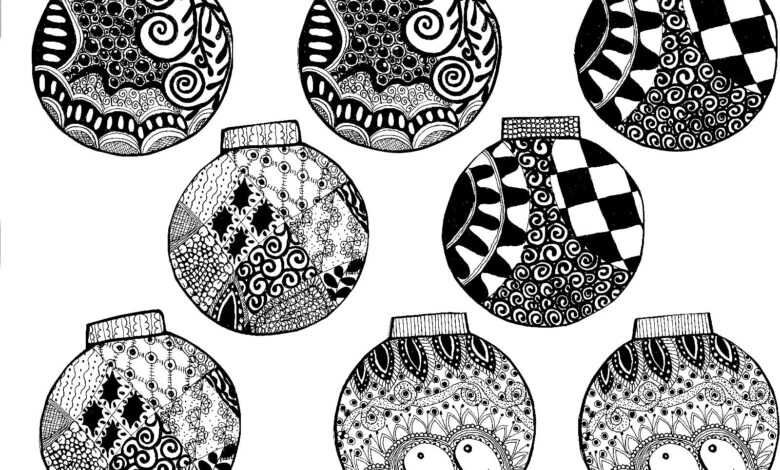 Christmas Ornaments Coloring Page