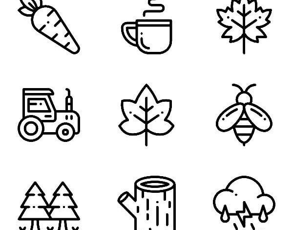 Cute Fall Coloring Page
