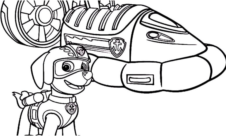 Cute Paw Patrol Coloring Page