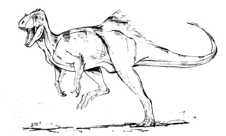 Dinosaur Attack Coloring Page