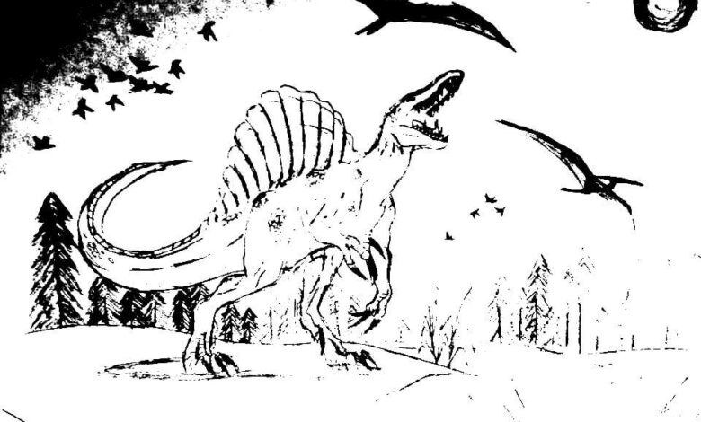 Dinosaur Drawing Coloring Page