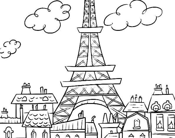 Eiffel Tower Coloring Page