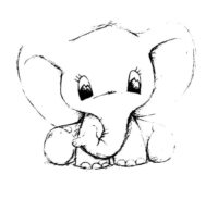 Elephant Cute Coloring Pages
