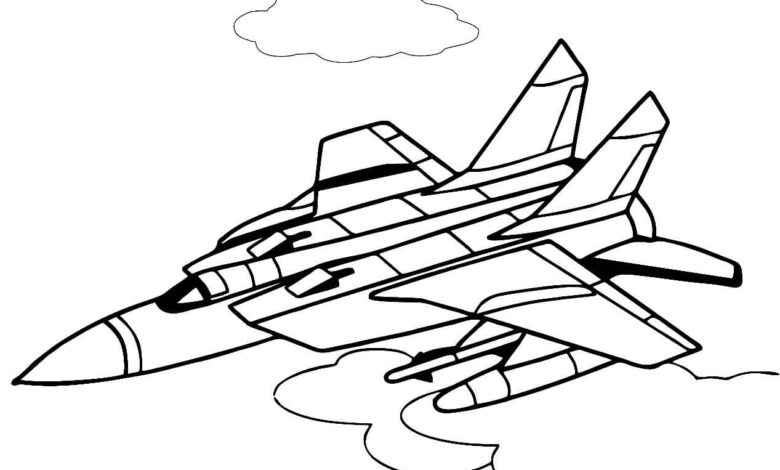 Fighter Jet Coloring Page