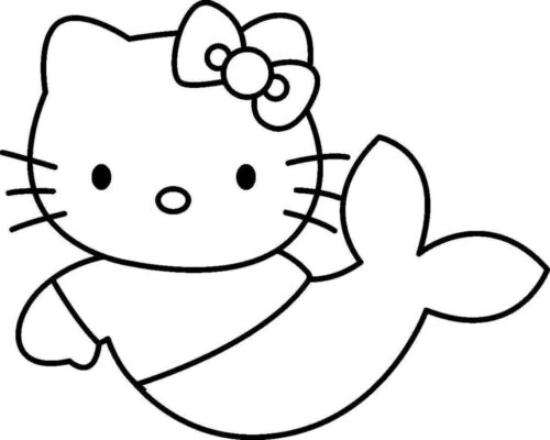 Fish Hello Kitty Coloring Page 1 Fish Hello Kitty Coloring Page