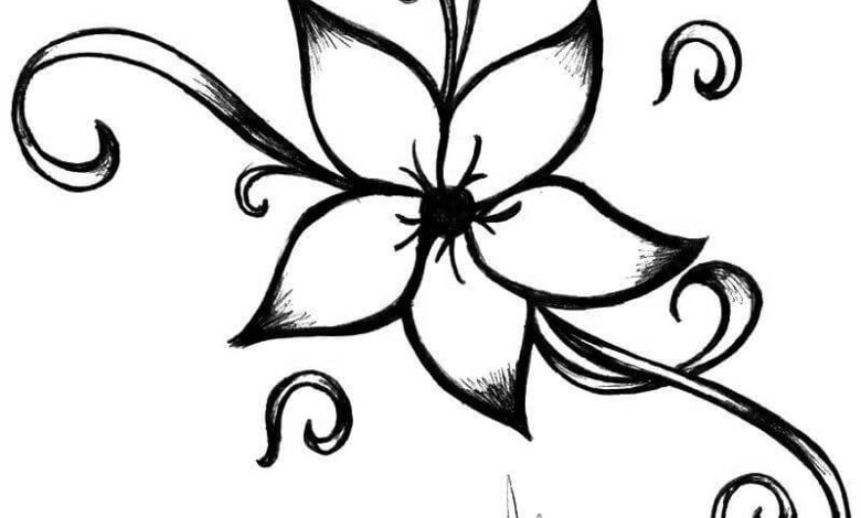 Flower Tattoo Coloring Page