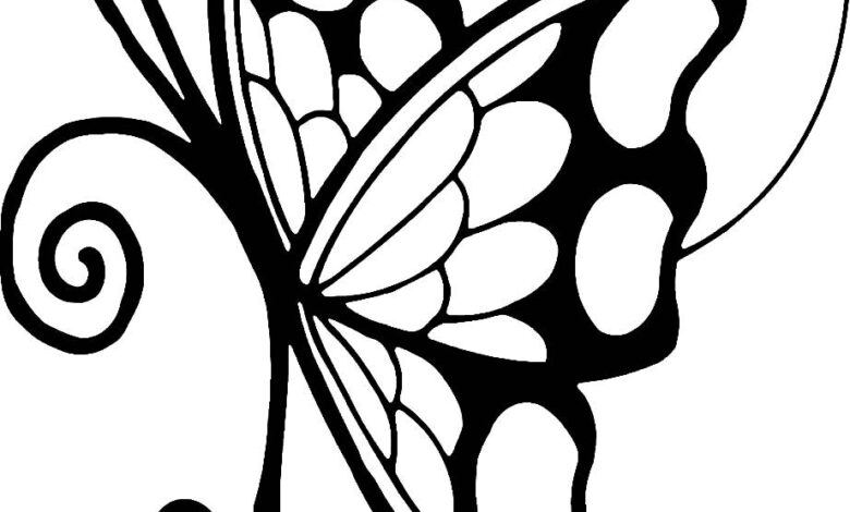 Free Butterfly Coloring Page