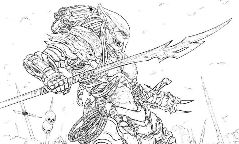Hard Predator Coloring Page