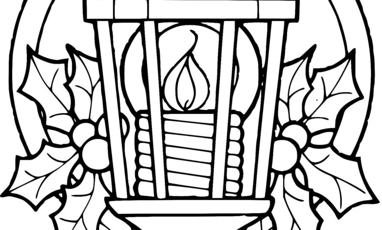 Lantern Coloring Page