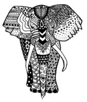 Mandala Elephant Mosaic Coloring Page