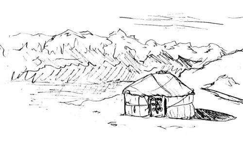 Middle Asia Turkic Life Coloring Page