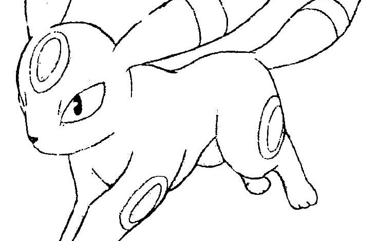Pokemon Umbreon Attack Coloring Page