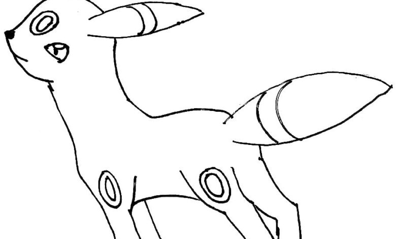 Pokemon Umbreon Coloring Page