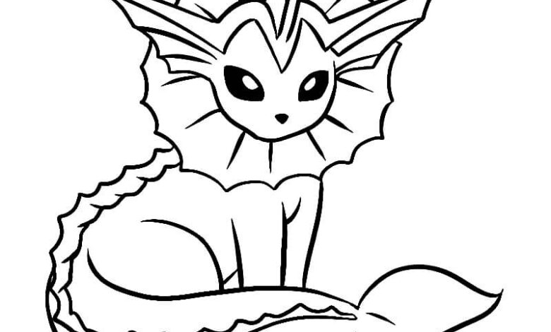 Pokemon Vaporeon Coloring Page