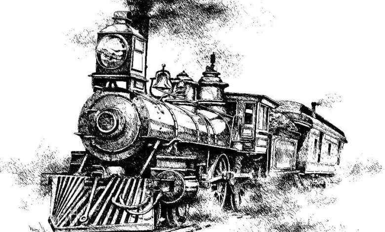 Realistic Train Coloring Page