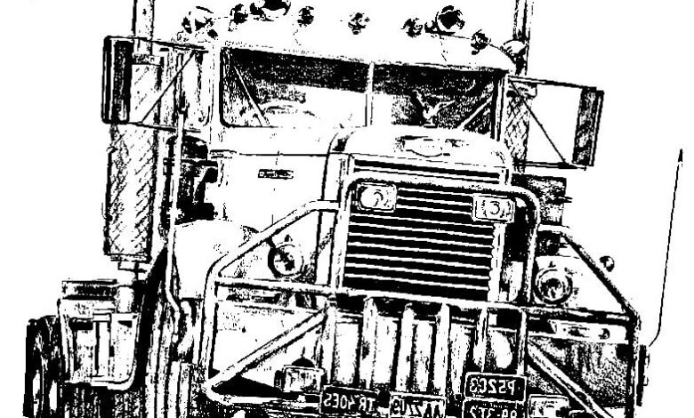 Semi Truck Coloring Page