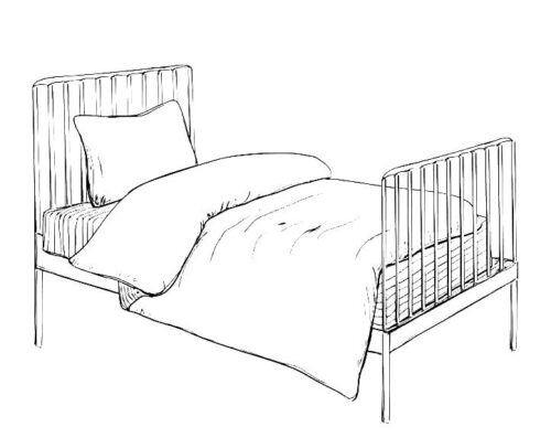 Simple Bed Coloring Page
