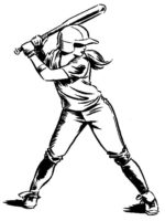 Softball Coloring Page