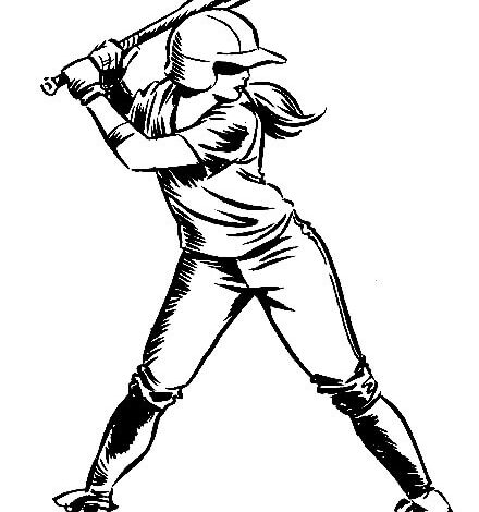 Softball Coloring Page