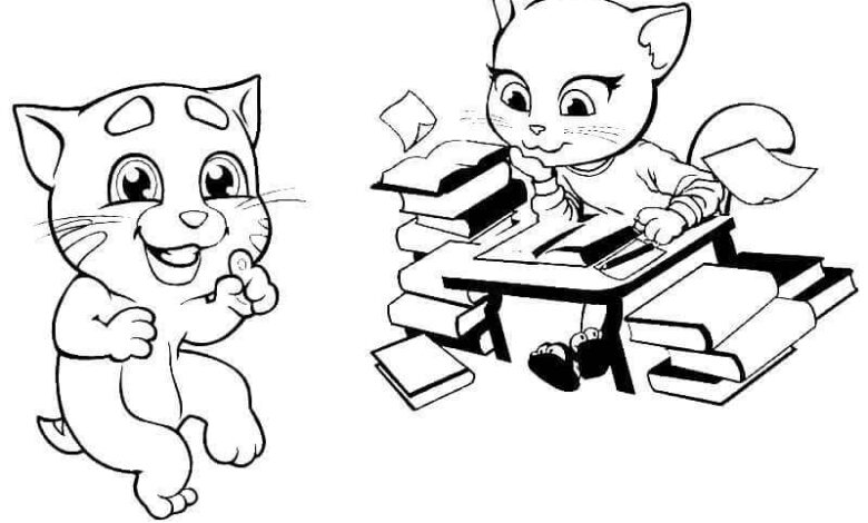 Talking Tom Coloring Page