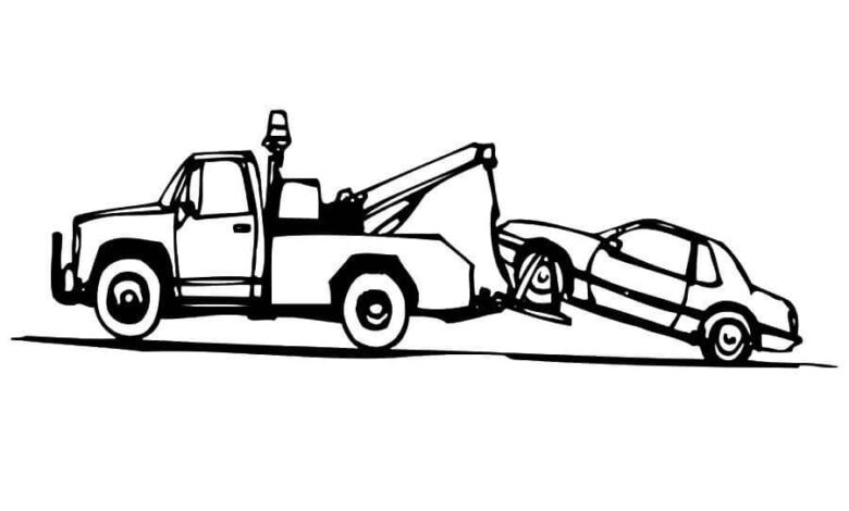 Tow Truck Coloring Page