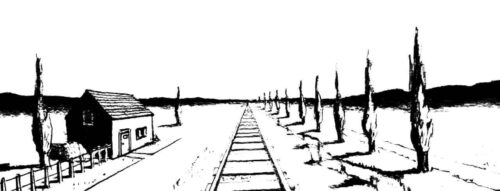 Train Station Steppe Coloring Page