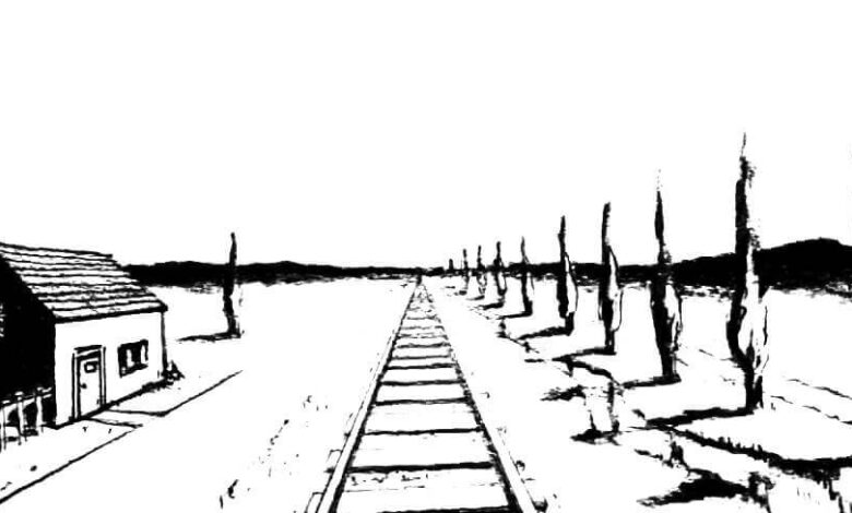 Train Station Steppe Coloring Page
