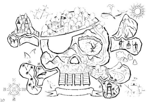 Treasure Map Coloring Pages