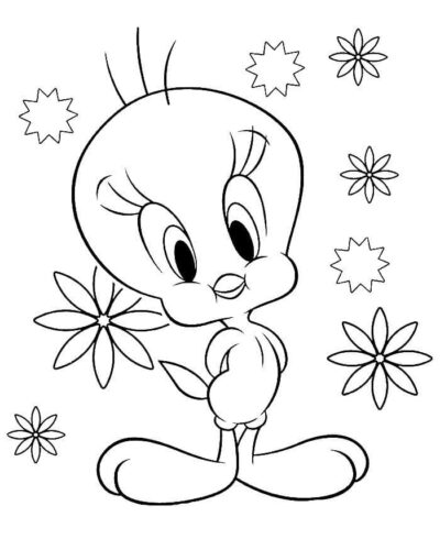 Tweety Bird Coloring Page 1 Tweety Bird Coloring Page