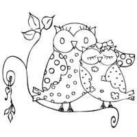 Aesthetic Owls Coloring Page