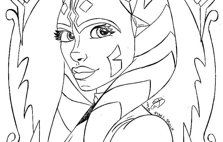 Ahsoka Tano Star Wars Coloring Page
