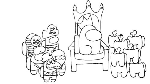 Among Us Kingdom Coloring Page