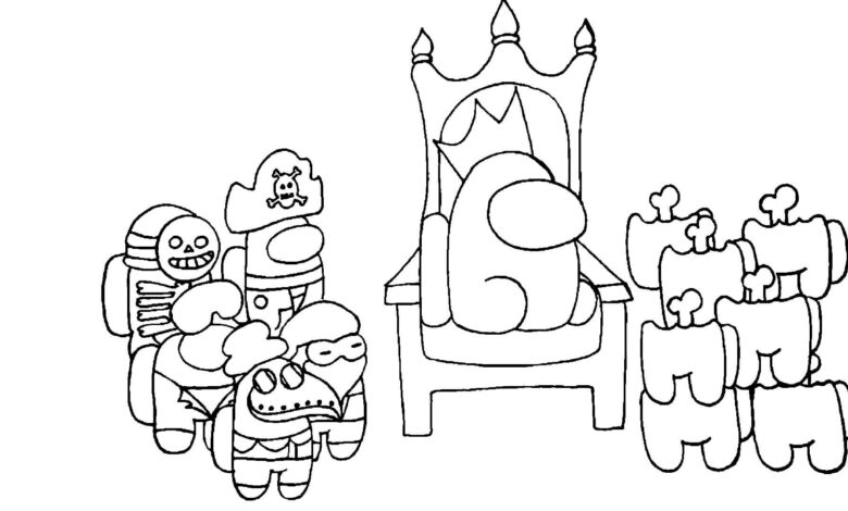 Among Us Kingdom Coloring Page