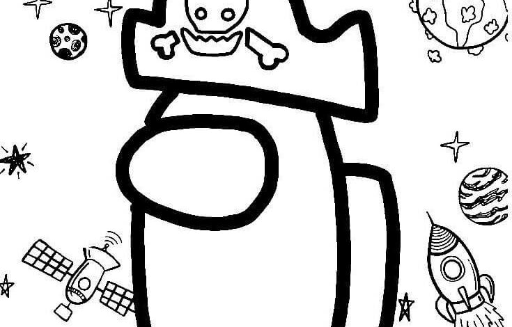 Among Us Pirate Coloring Page