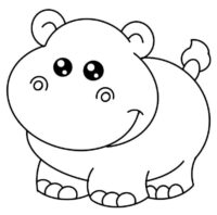 Animal Hipoppotamus Coloring Page