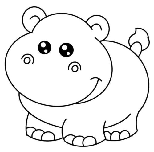 Animal Hipoppotamus Coloring Page