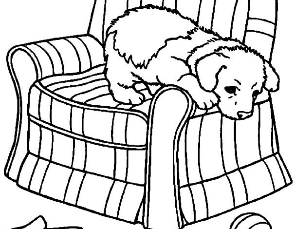 Armchair Dogs Coloring Page