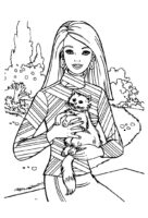 Barbie Cat Coloring Page Barbie Cat Coloring Page