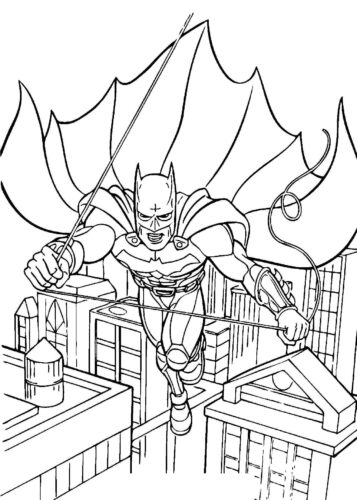Batman City Coloring Page