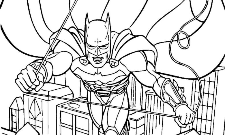Batman City Coloring Page