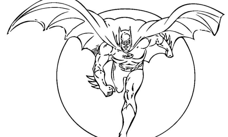 Batman Moon Coloring Page