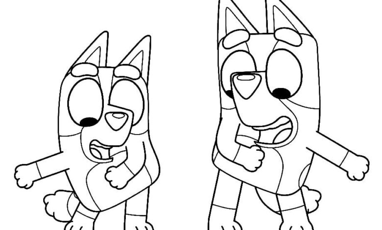 Bluey Dance Coloring Page