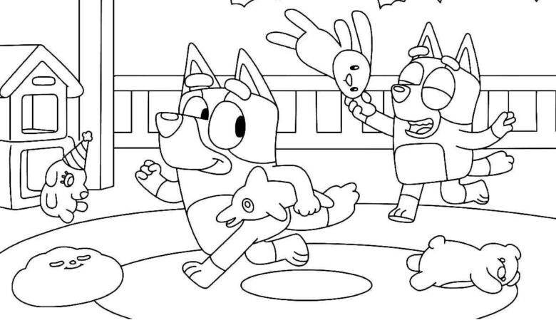 Bluey Game Coloring Page