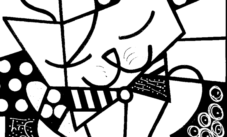 Cat Romero Britto Coloring Page
